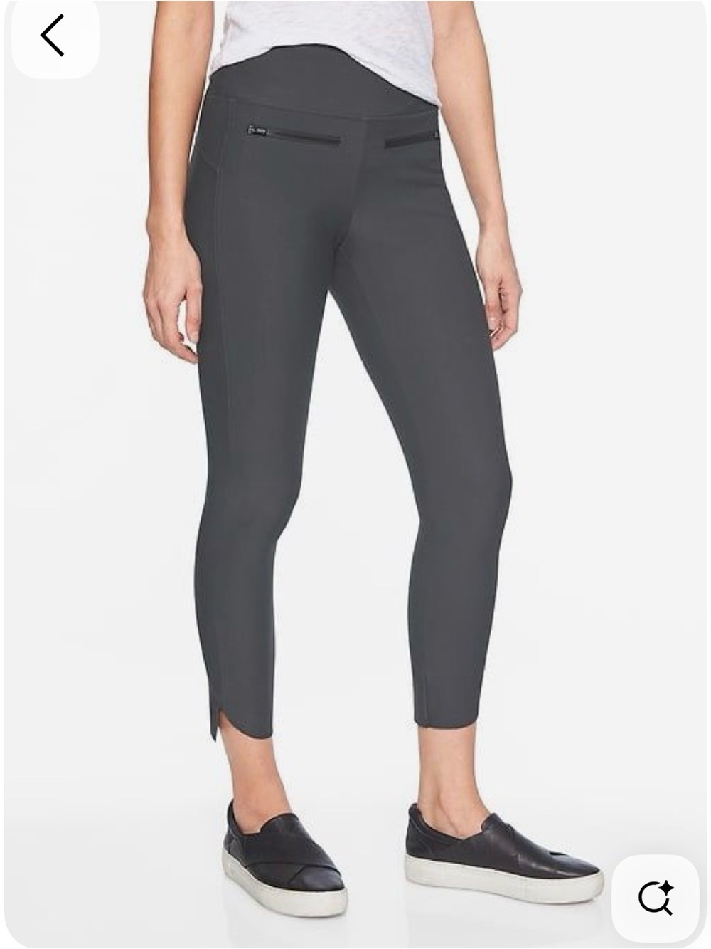 Athleta Slim Ankle Zip-Pocket Pants in Charcoal Gray